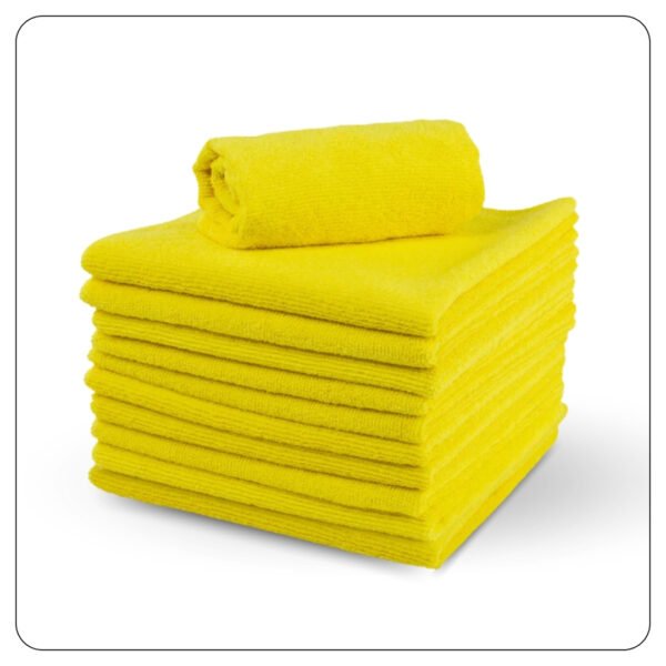 Lavex 16" x 16" Yellow Microfiber General Purpose Cloth - 12/Pack
