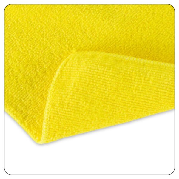 Lavex 16" x 16" Yellow Microfiber General Purpose Cloth - 12/Pack - Image 3