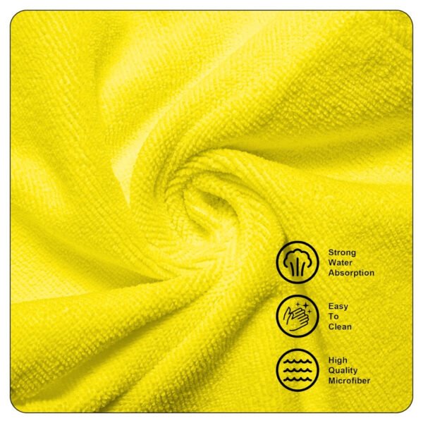 Lavex 16" x 16" Yellow Microfiber General Purpose Cloth - 12/Pack - Image 5