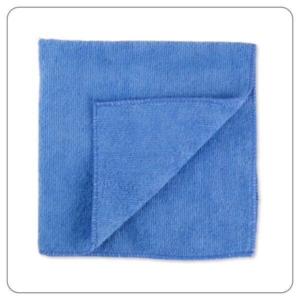 Lavex 16" x 16" Blue Microfiber General Purpose Cloth - 12/Pack - Image 2
