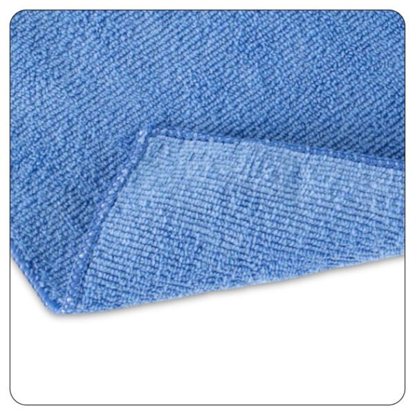 Lavex 16" x 16" Blue Microfiber General Purpose Cloth - 12/Pack - Image 3