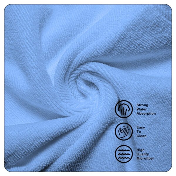 Lavex 16" x 16" Blue Microfiber General Purpose Cloth - 12/Pack - Image 5