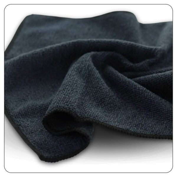 Lavex 12" x 12" Black Microfiber General Purpose Cloth - 12/Pack - Image 3