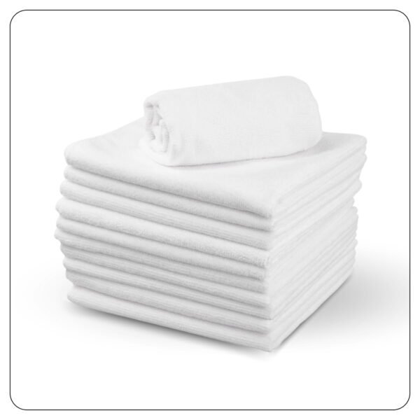 Lavex 16" x 16" White Microfiber General Purpose Cloth - 12/Pack