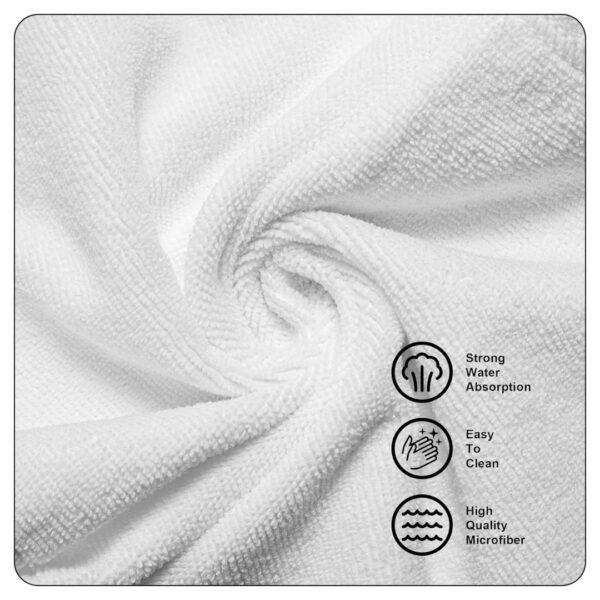Lavex 16" x 16" White Microfiber General Purpose Cloth - 12/Pack - Image 5