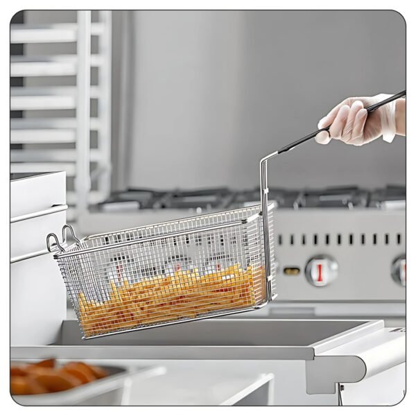 Twin Fryer Basket with Front Hook 13 1/4" x 6 1/2" x 5 7/8" - Image 5