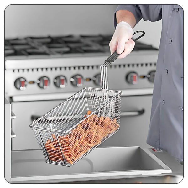 Twin Fryer Basket with Front Hook 13 1/4" x 6 1/2" x 5 7/8" - Image 4