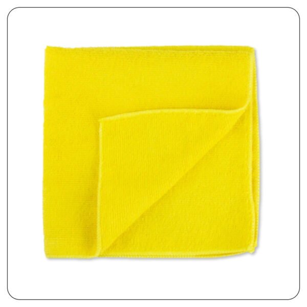 Lavex 16" x 16" Yellow Microfiber General Purpose Cloth - 12/Pack - Image 2