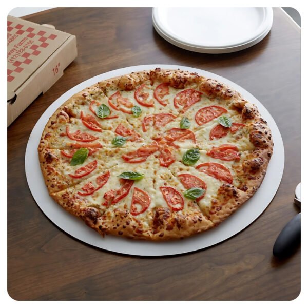 16" White Corrugated Pizza Circle - Image 4