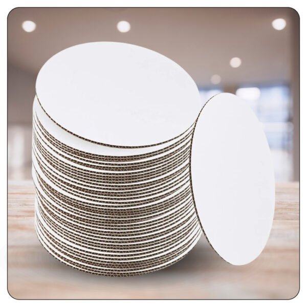 20″ White Corrugated Pizza Circle - Image 5