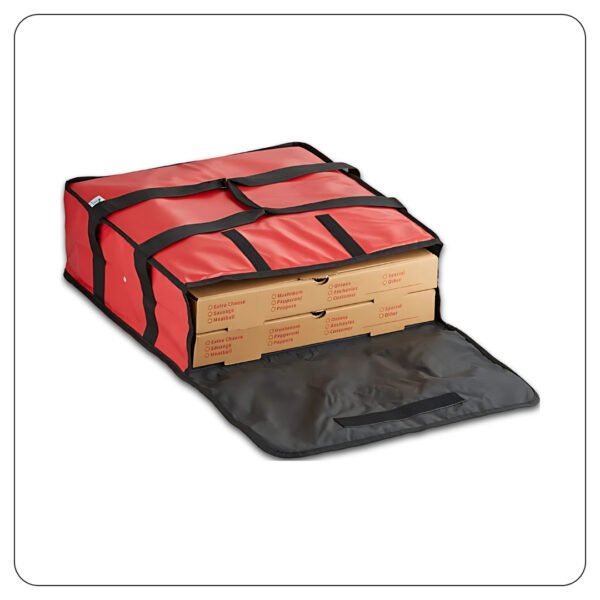 18x18x5 1/2 Red Insulated Pizza Delivery Bag - Image 3