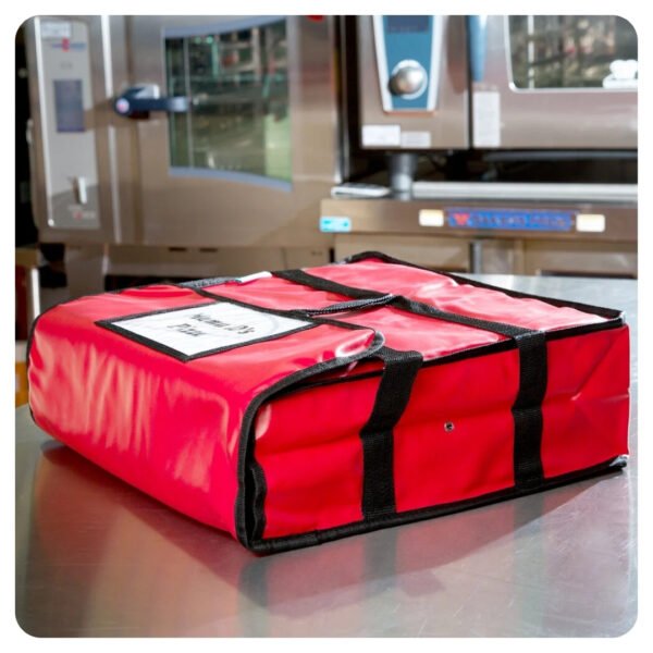 18x18x5 1/2 Red Insulated Pizza Delivery Bag - Image 5