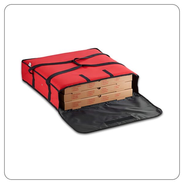 24x24x5 Red Pizza Insulated Delivery Bag - Image 3