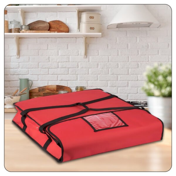 24x24x5 Red Pizza Insulated Delivery Bag - Image 5