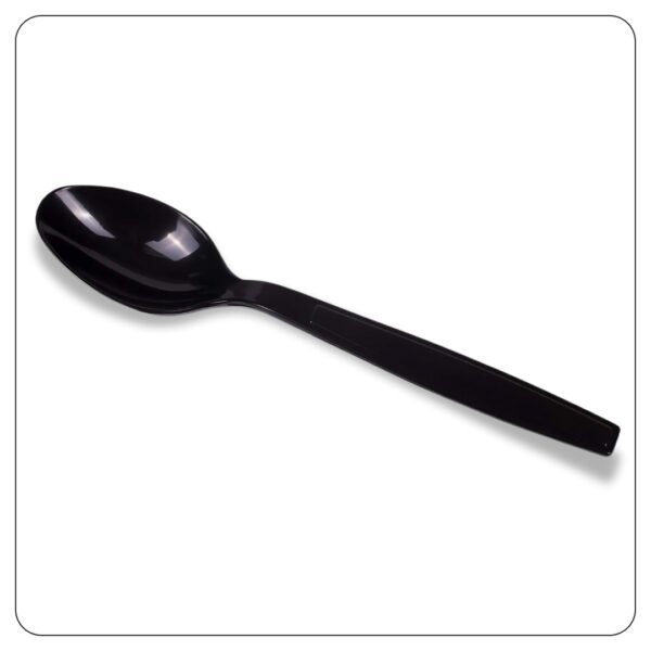 Black Diposable Teaspoon Heavy Duty / No Wrapped - Image 2