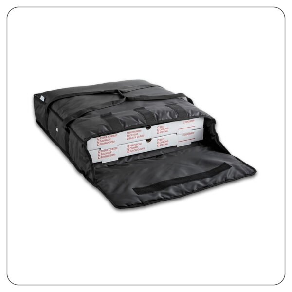 26 1/2 x 26 1/2 Black Insulated Pizza Delivery Bag - Image 3