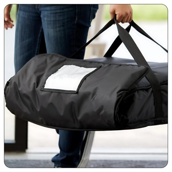 26 1/2 x 26 1/2 Black Insulated Pizza Delivery Bag - Image 4