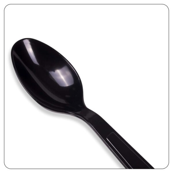 Black Diposable Teaspoon Heavy Duty / No Wrapped - Image 3