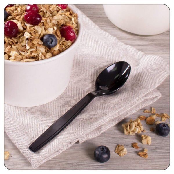 Black Diposable Teaspoon Heavy Duty / No Wrapped - Image 4