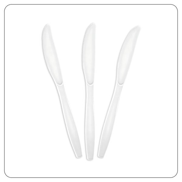 White Knives. Individual Wrapped Plastic Medium Weight - Image 3