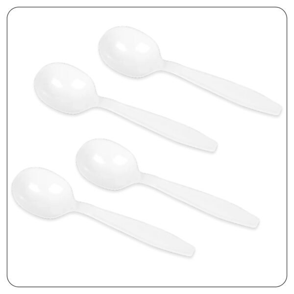 White Soup Spoon Individual Wrapped Plastic / Light Weight - Image 3
