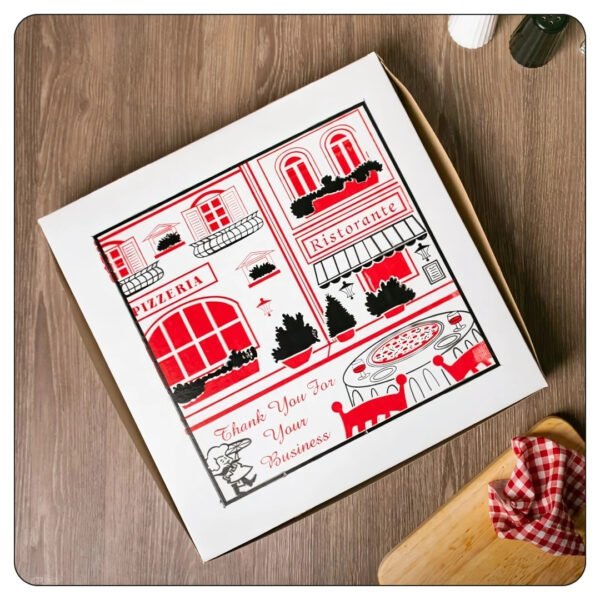 12x12x2 Clay Coated Customizable Pizza Box Kraft - Image 4