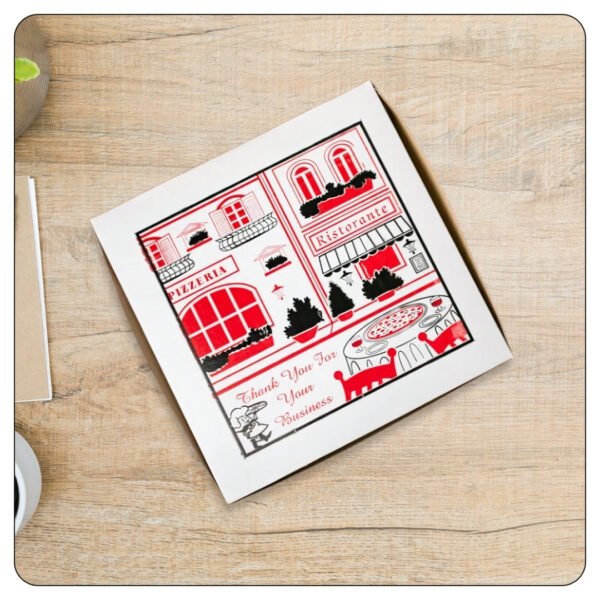 14x14x2 Clay Coated Customizable Pizza Box Kraft - Image 4