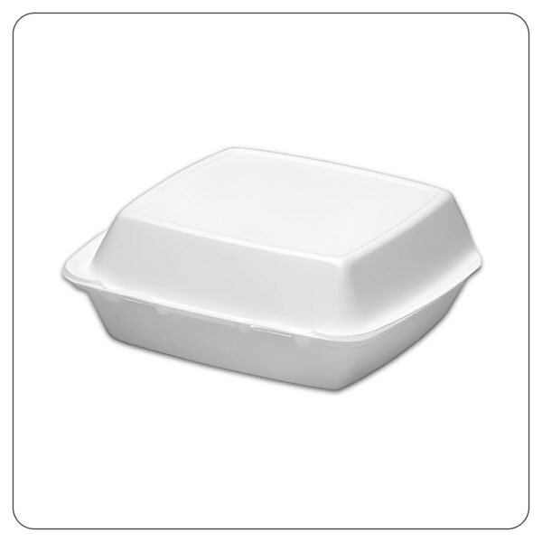 8x8x3 Large Hinged Lid / 1 Compartment Foam Containers - Image 2