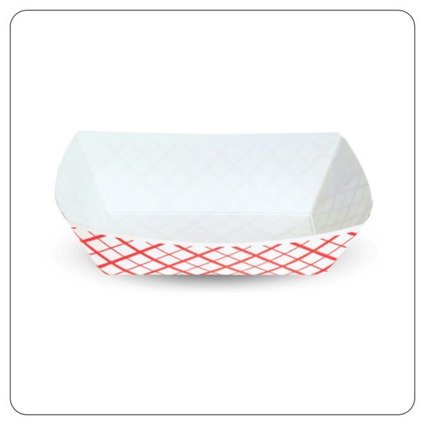 1 lb. Red Check Paper Food Tray