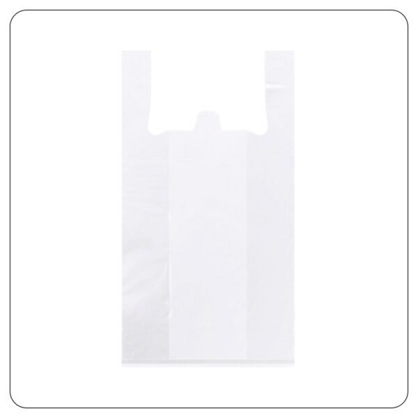 1/6 Standard Size White Unprinted Medium-Duty Plastic T-Shirt Bag