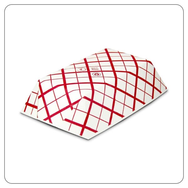 5 lb. Red Checkered Paper Food Tray - Image 2
