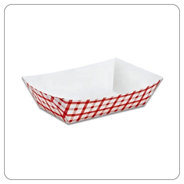 2.5 lb. Red Checkered Paper Food Tray - Image 4