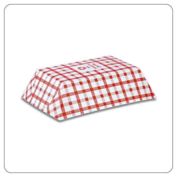 2.5 lb. Red Checkered Paper Food Tray - Image 5