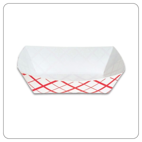 3 lb. Red Checkered Paper Food Tray