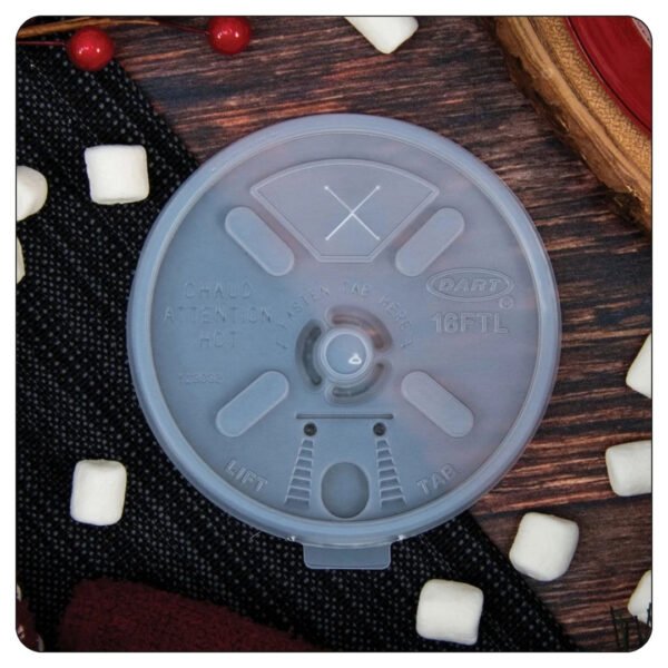 Lid with Straw Slot (16 Oz - 24 Oz) 16FTLS Translucent Lift'n'Lock - Image 4