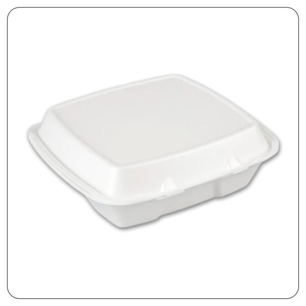 9x9 / Hinge Container Foam  Lid / 3 Compartment