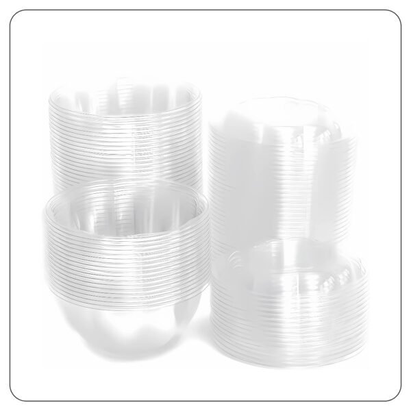 24 Oz. Clear Plastic Salad Bowl with Lid - Image 3