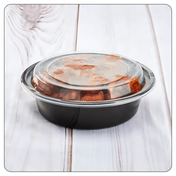 Round Black Takeout Containers 16 Oz With Lids - Image 4