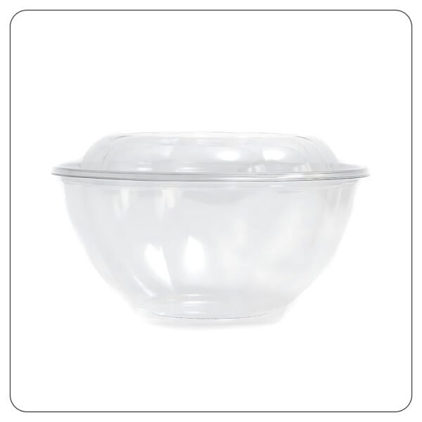 32 Oz. Clear Plastic Salad Bowl with Lid