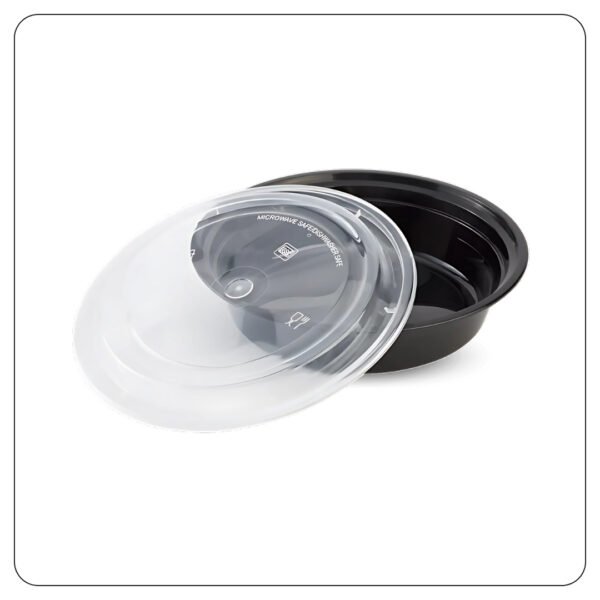 Round Black Takeout Containers 24 Oz With Lids