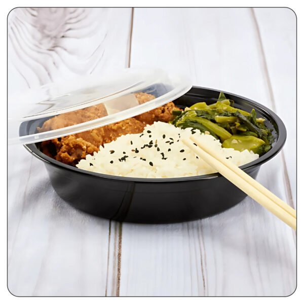 Round Black Takeout Containers 24 Oz With Lids - Image 5