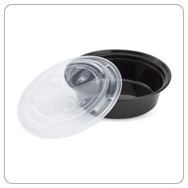 Round Black Takeout Containers 32 Oz With Lids