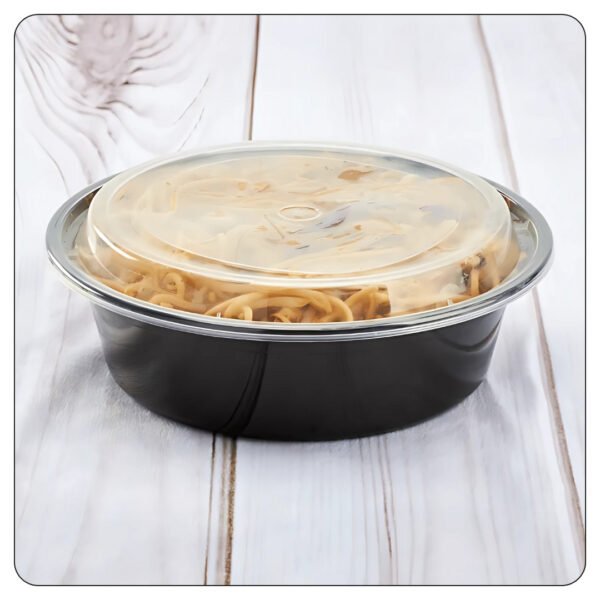 Round Black Takeout Containers 32 Oz With Lids - Image 4