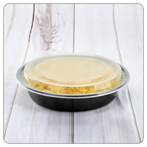 Round Black Takeout Containers 48 Oz With Lids - Image 4
