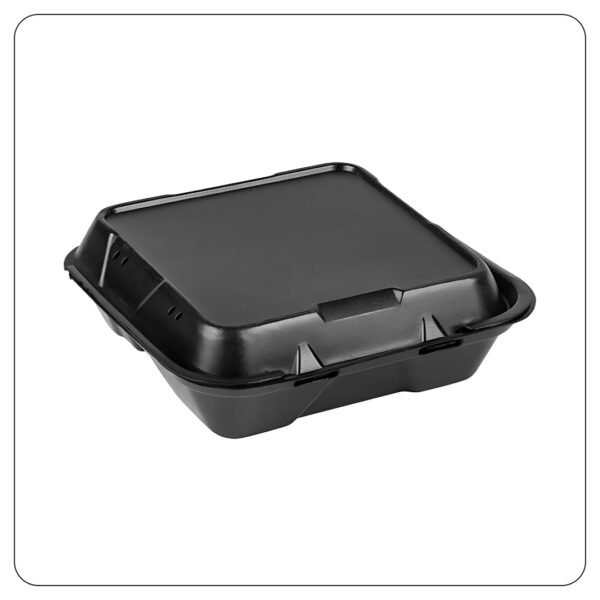 9x9x3 Compart Black  Vented Foam Container Black Vent