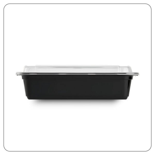 Microwaveable Rectangular Black Food Containers 38 Oz With Lids - Image 3