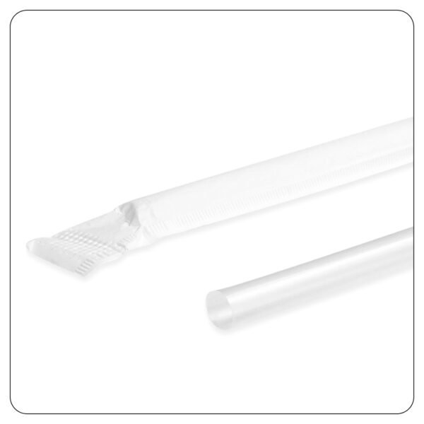 Jumbo Straw Clear Individual Wrapped 7.75" - Image 2