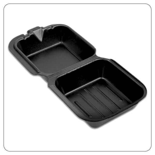 6" x 6" x 3" Black Foam Hinged Lid Container - Image 3