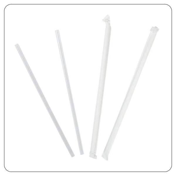 Jumbo Straw Clear Individual Wrapped 10.25" - Image 2