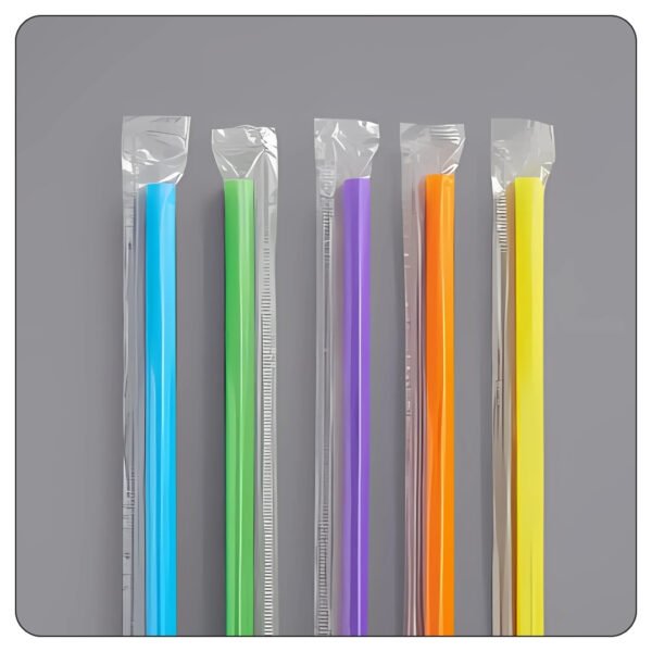 Straws Colossal Neon  9 In Paper Wrapped Straight Cut - Image 5